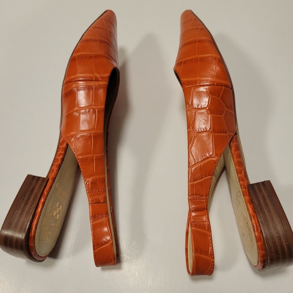 Vince Camuto Orange Croc-Embossed Flats - Picture 3 of 9
